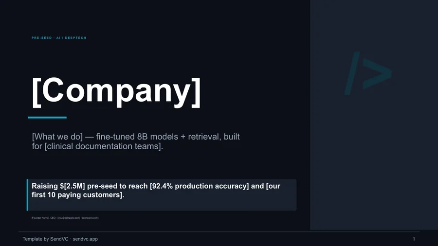 AI-Native — AI / Deeptech Pitch Deck Template — cover slide preview