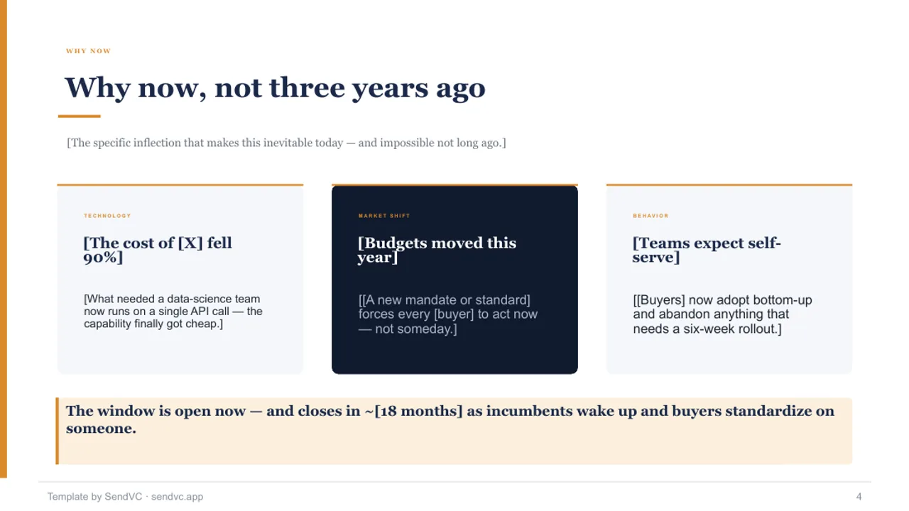 First Check — Pre-Seed Pitch Deck Template — slide 4