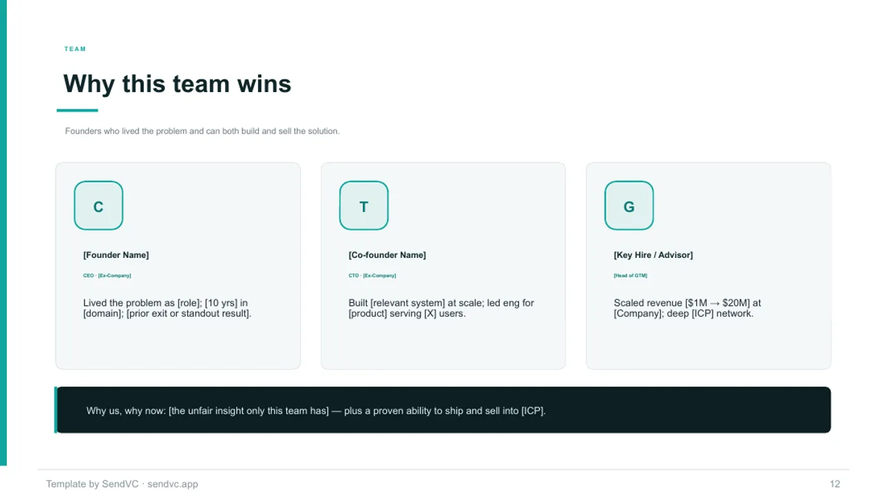 Seed Metrics — B2B SaaS Pitch Deck Template — slide 12