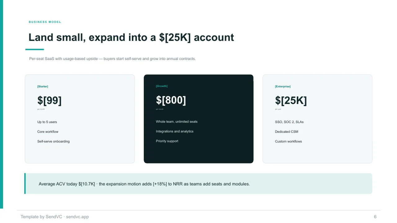 Seed Metrics — B2B SaaS Pitch Deck Template — slide 6